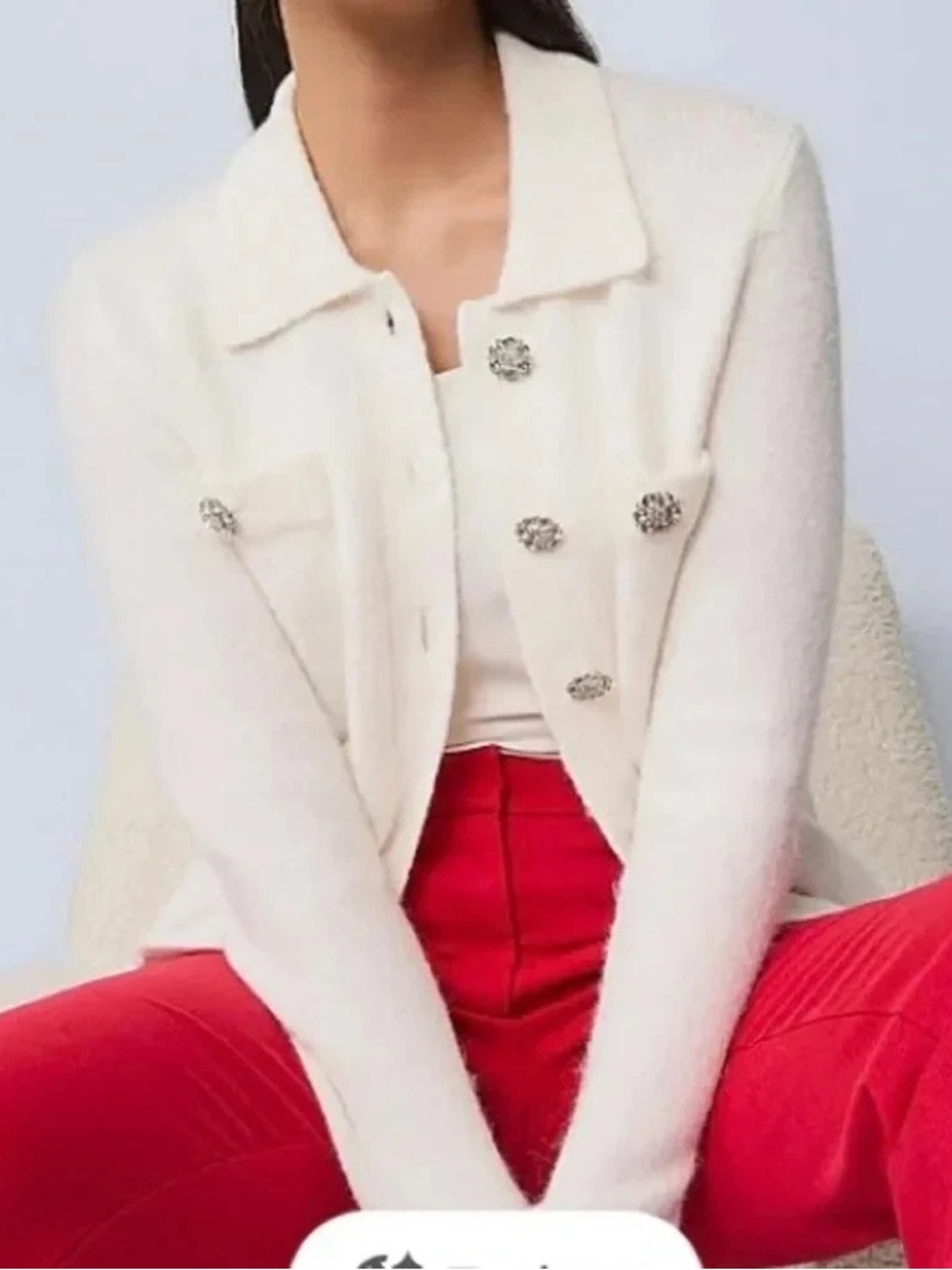 Ann Taylor Women XL Knit Cardigan Sweater Jacket Holiday Christmas Party Festive